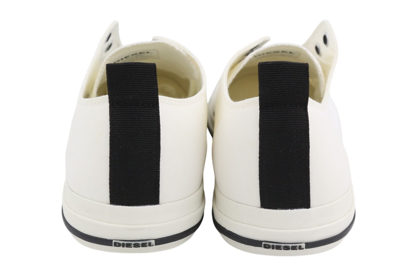 DIESEL S-Astico Low Cut Men Sneakers EU46 White Laced Almond Toe Logo RRP€120