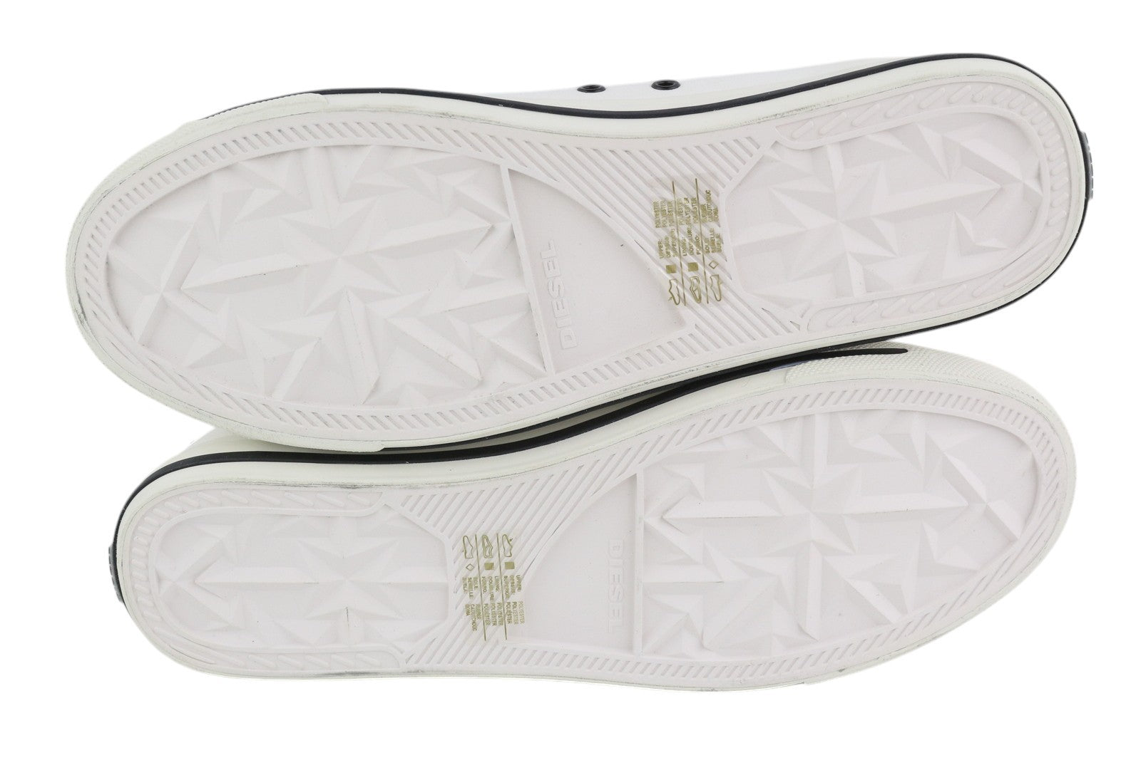 DIESEL S-Astico Low Cut Men Sneakers EU46 White Laced Almond Toe Logo RRP€120