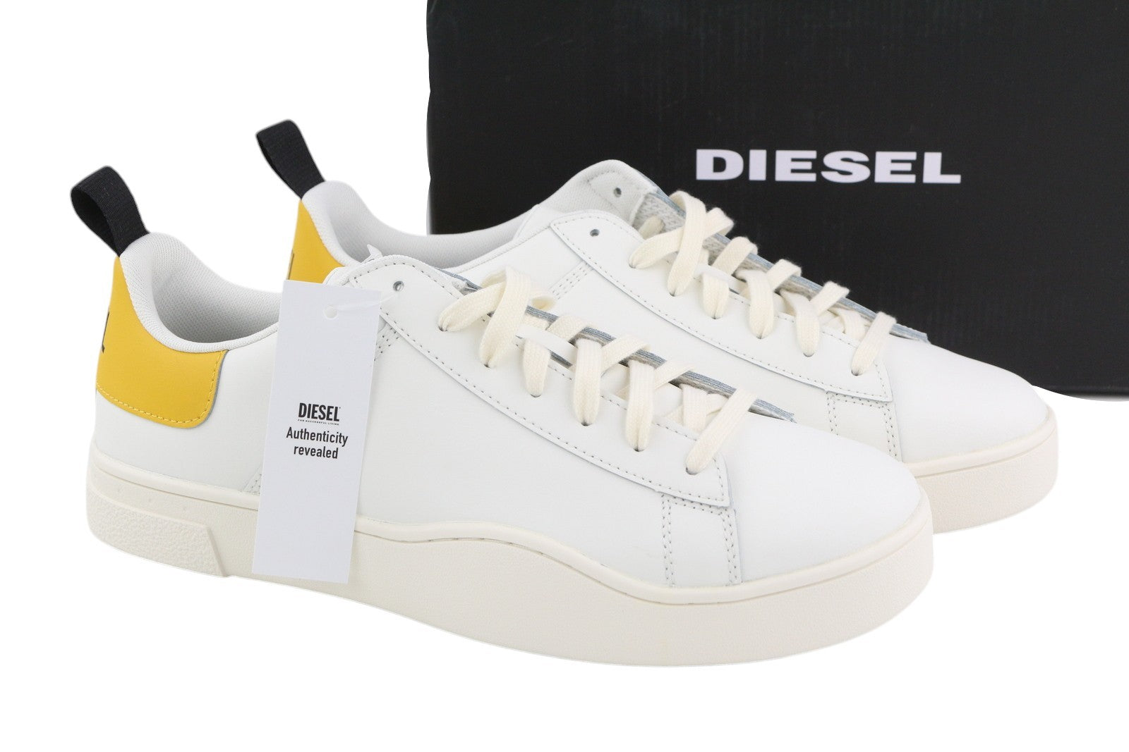 DIESEL S-Clever Low Lace Men Sneakers EU45 Light Cow Leather Almond Toe RRP€140