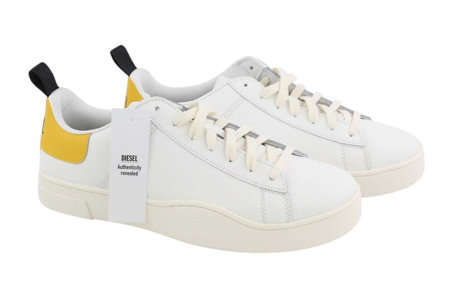 DIESEL S-Clever Low Lace Men Sneakers EU45 Light Cow Leather Almond Toe RRP€140