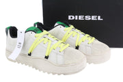 DIESEL S-Shika Laceup Men Sneakers EU42.5 White Leather Low Top Logo RRP€220