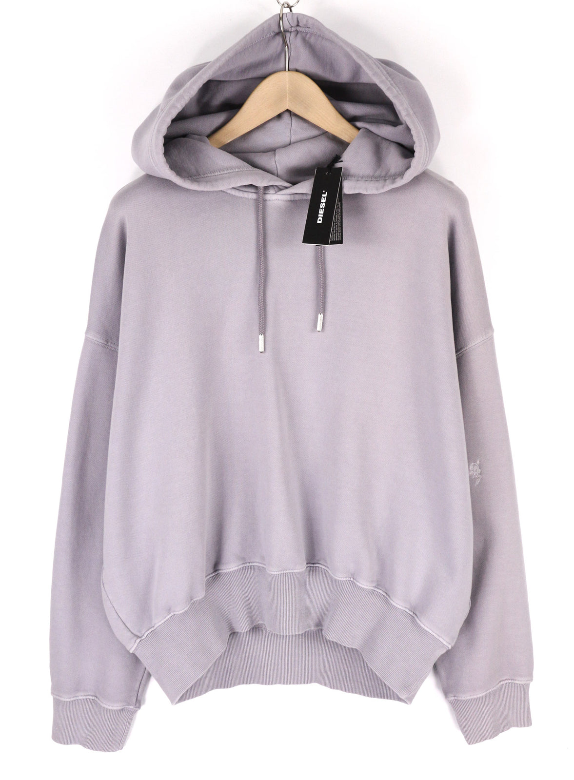 DIESEL F-Magdalena Felpa Women Hoodie XL Purple Washed Hooded Pullover RRP€175