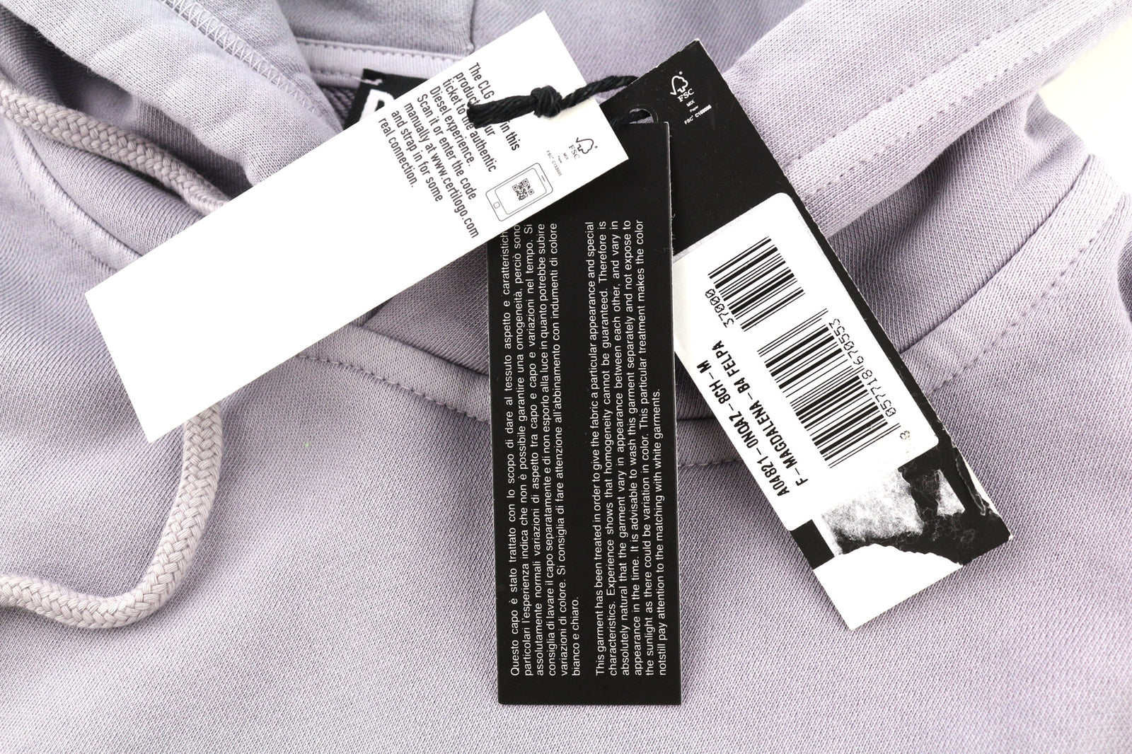 DIESEL F-Magdalena Felpa Women Hoodie M Purple Washed Hooded Strap RRP€175