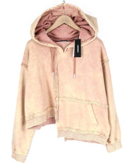 DIESEL F-Mikky Women Hoodie XL Peach Hooded Asymmetrical Pocket Straps RRP€195