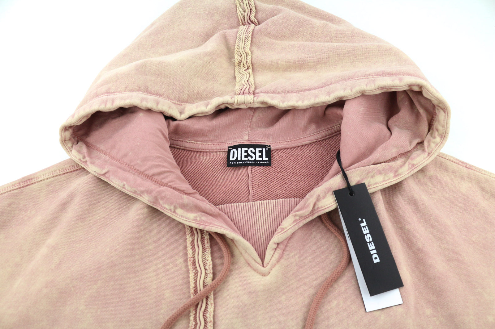 DIESEL F-Mikky Felpa Women's Hoodie XL Peach Hooded Asymmetrical Pocket RRP€195