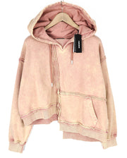 DIESEL F-Mikky Women Hoodie L Light Peach Hooded Asymmetrical Pullover RRP€195