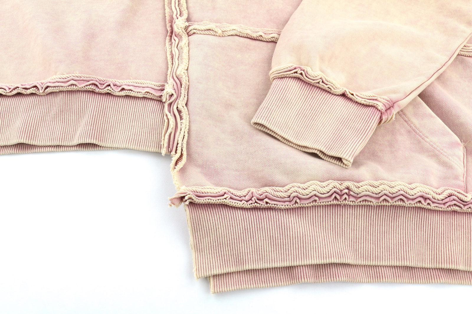 DIESEL F-Mikky Women Hoodie L Light Peach Hooded Asymmetrical Pullover RRP€195