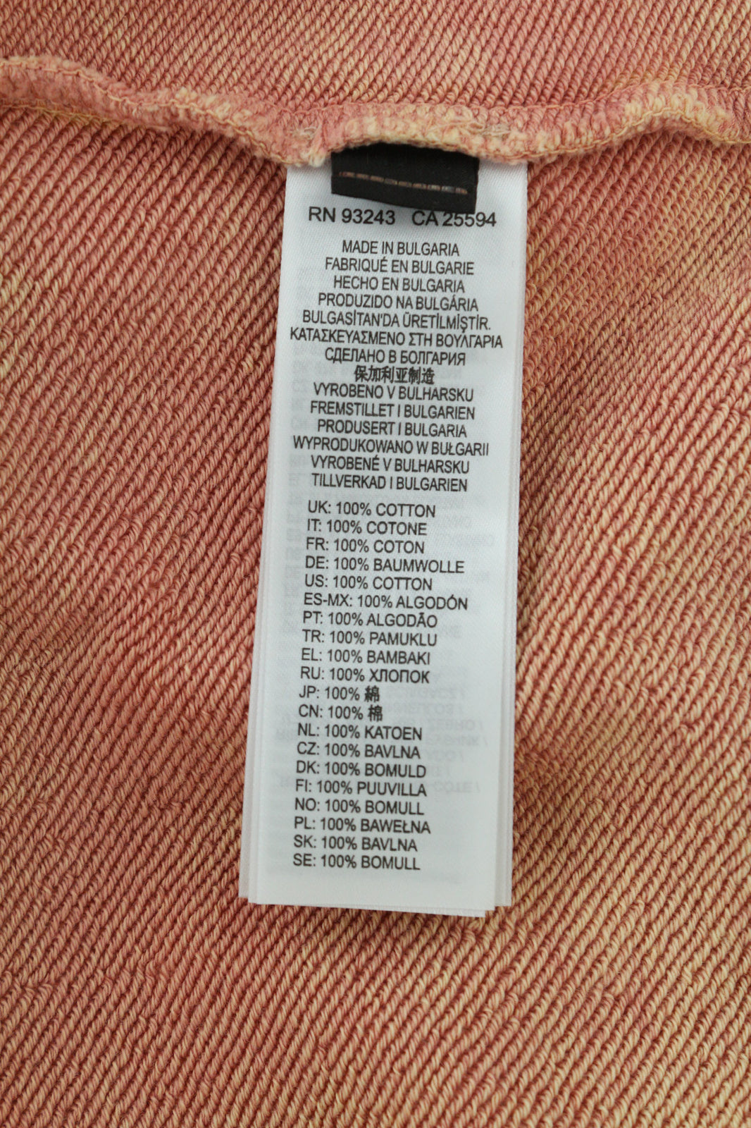 DIESEL F-Mikky Women Hoodie L Light Peach Hooded Asymmetrical Pullover RRP€195