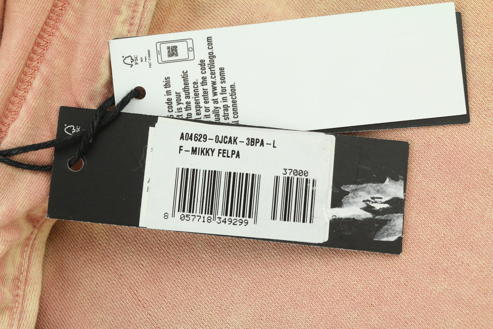 DIESEL F-Mikky Felpa Women Hoodie L Peach Hooded Asymmetrical Pocket RRP€195