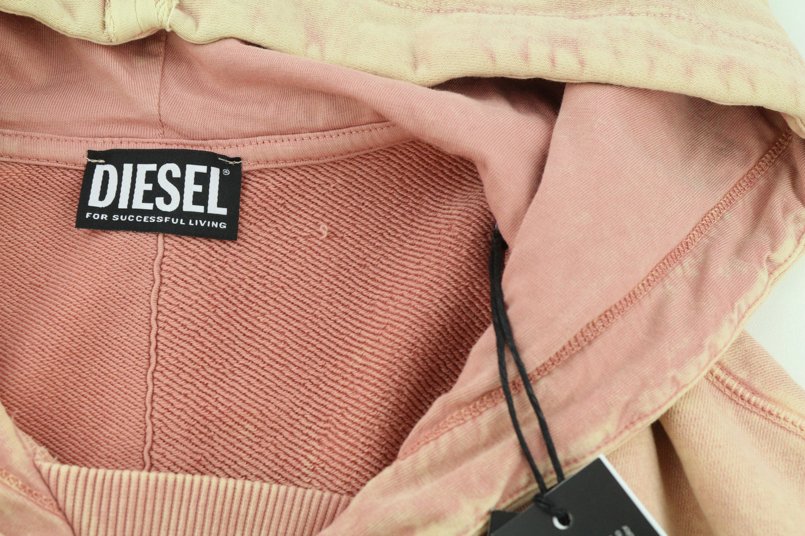 DIESEL F-Mikky Felpa Women's Hoodie S Peach Hooded Asymmetrical Pocket RRP€195