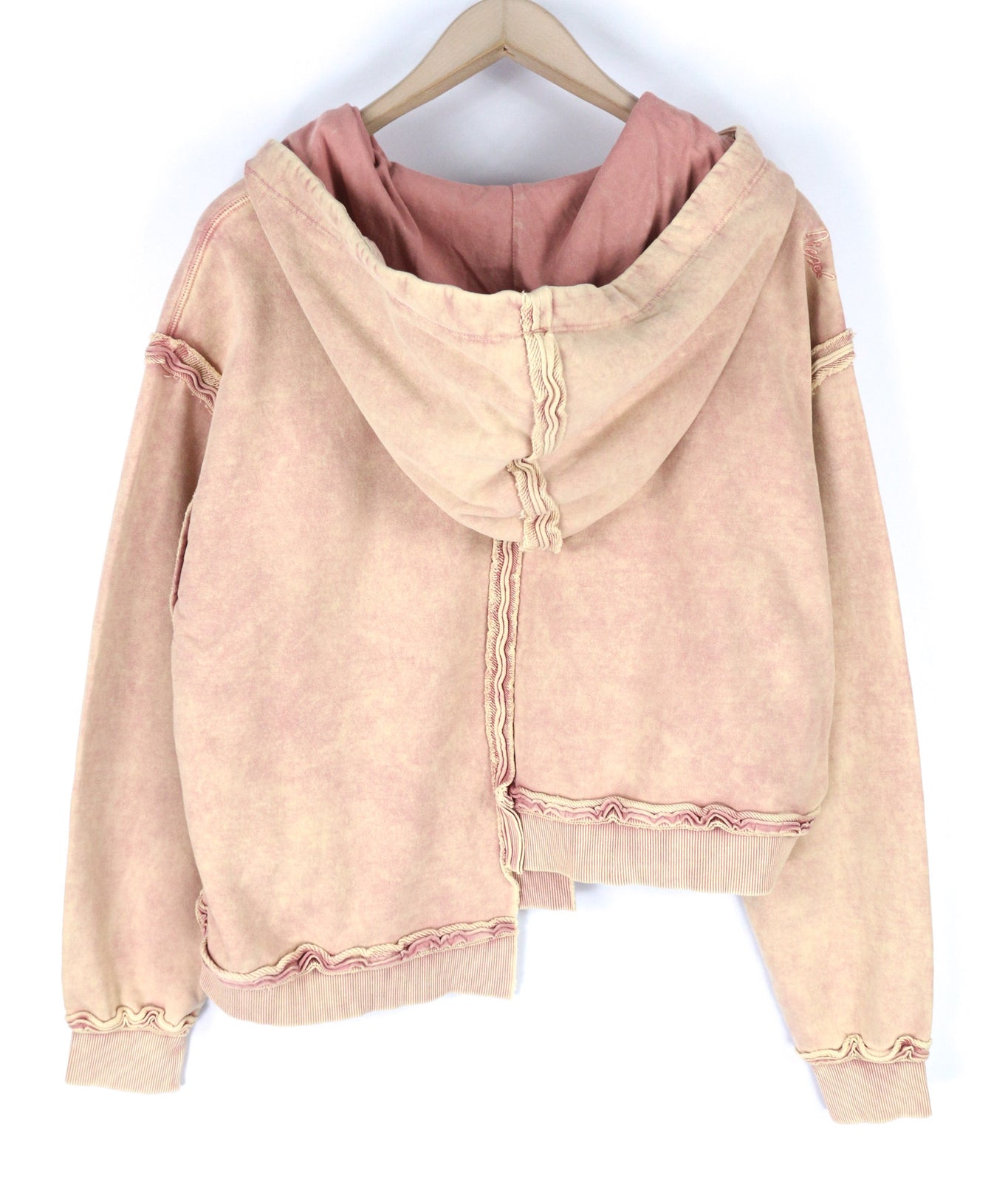 DIESEL F-Mikky Felpa Women's Hoodie S Peach Hooded Asymmetrical Pocket RRP€195
