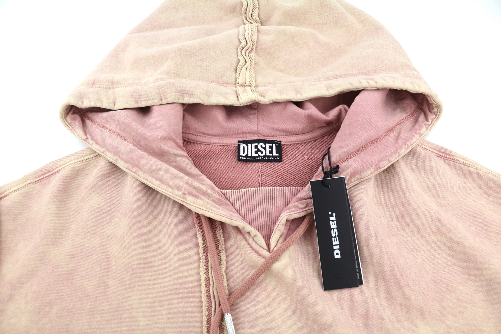 DIESEL F-Mikky Felpa Women's Hoodie S Peach Hooded Asymmetrical Pocket RRP€195