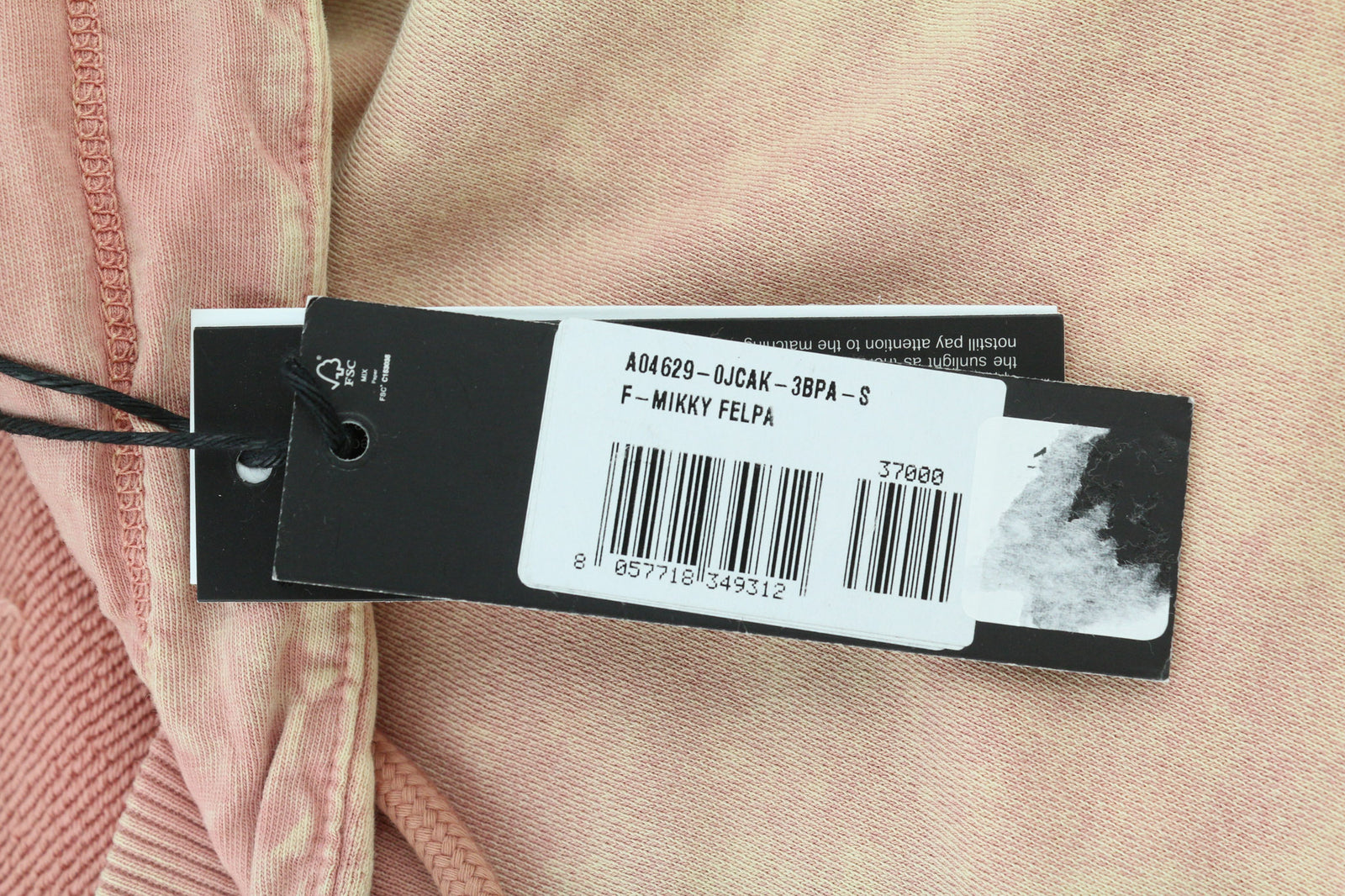 DIESEL F-Mikky Felpa Women's Hoodie S Peach Hooded Asymmetrical Pocket RRP€195