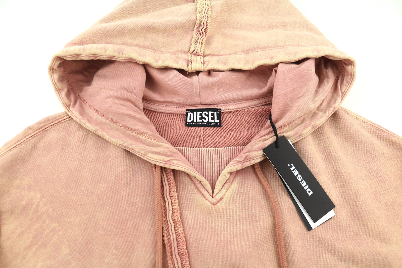 DIESEL F-Mikky Felpa Women Hoodie S Peach Hooded Asymmetrical Pocket RRP€195