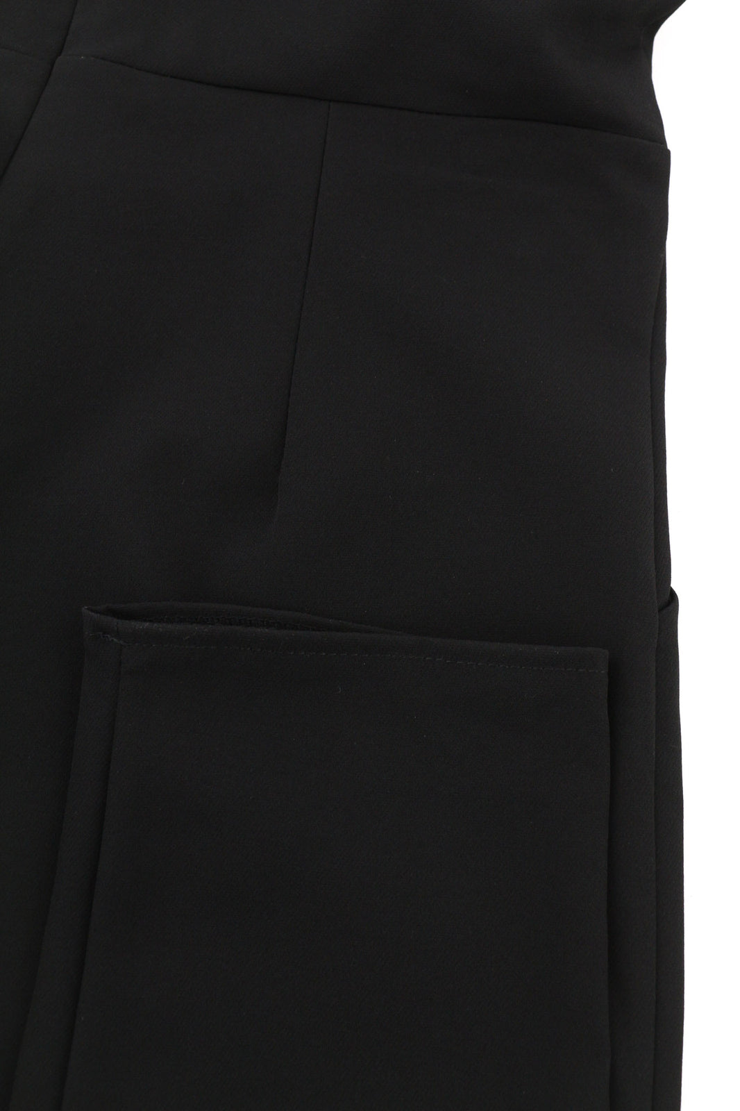 MAKADAMIA Women Jumpsuit 38 Black Overall V-Neck Pockets Logo Fitted Sleeveless