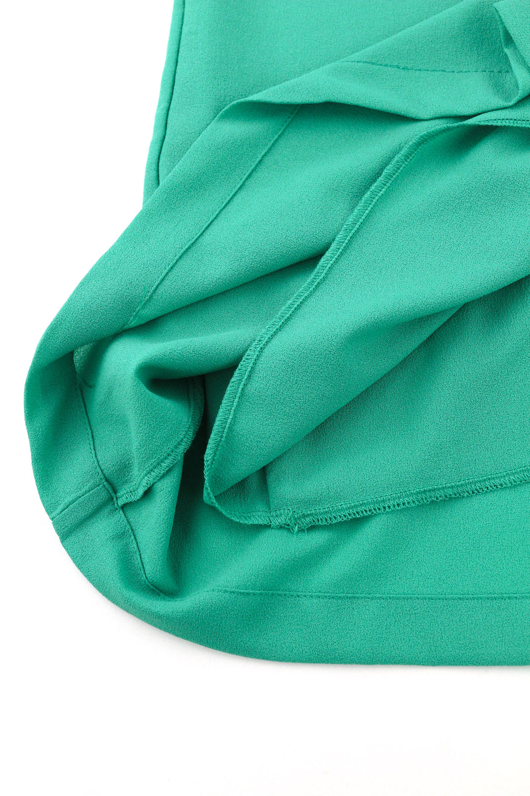 ALMATRICHI Women Dress 36 Green Ruffle Long Sleeved Open Back Lined Logo Short