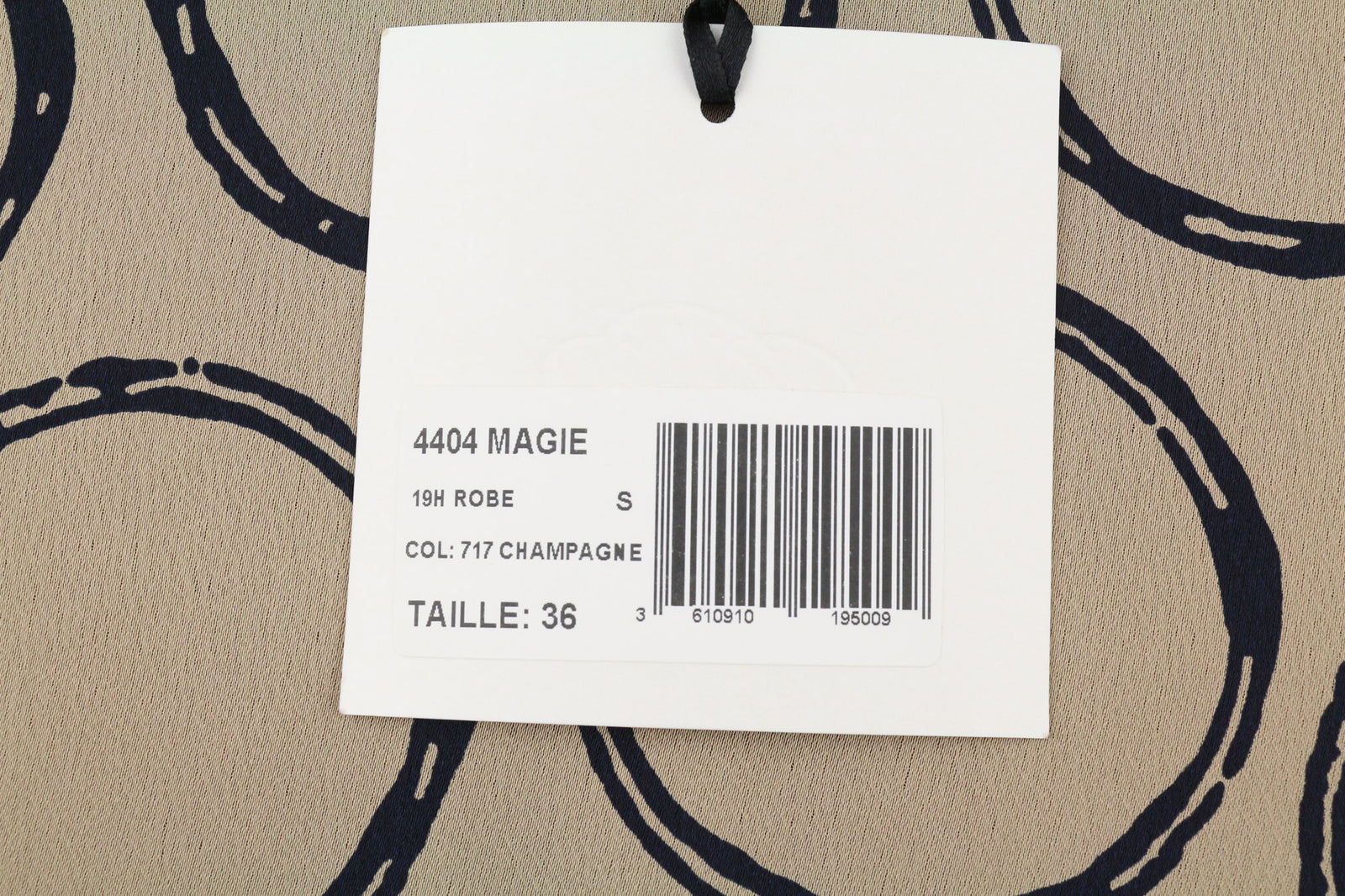 BLEU BLANC ROUGE Magie Women Dress S Beige 3/4 Sleeve Crew Neck Print Short