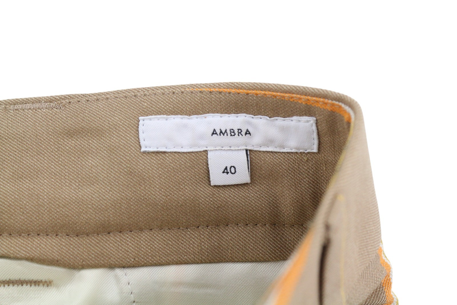 PT TORINO Ambra Women Trousers 40 W28 Linen Blend Pinstriped Turn-Up Zip Brown