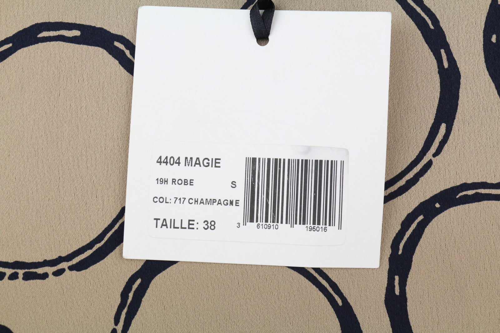 BLEU BLANC ROUGE Magie Women Dress S Beige 3/4 Sleeve Crew Neck Printed Short