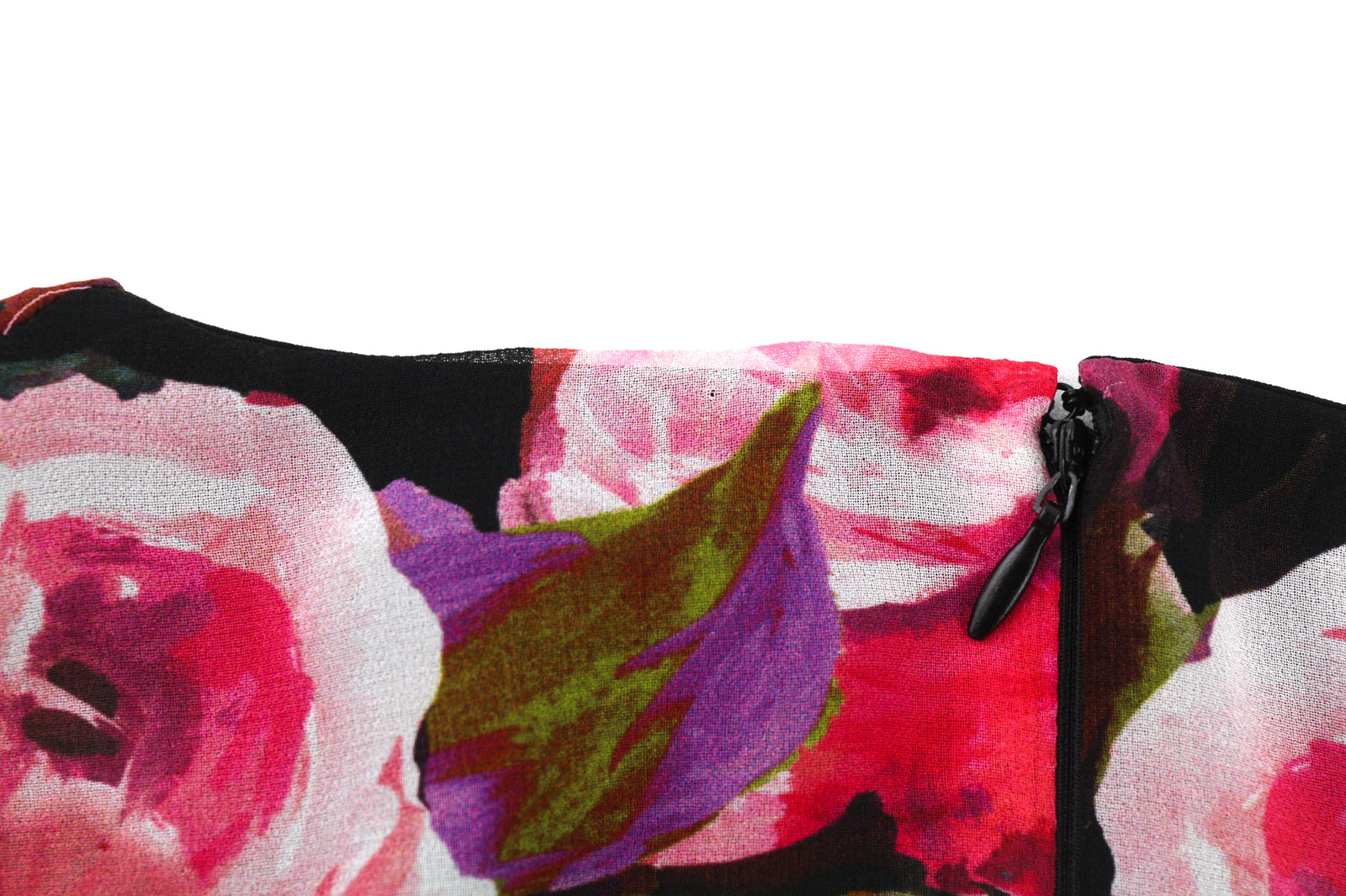 LIU JO Volant Women Dress 40 Flower Long Sleeved V-Neck Zipped Logo Lined Short