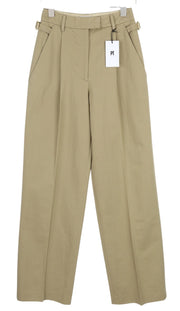 PT TORINO Isabel Women Trousers 42 W28 Beige Linen Blend Pleated Flared RRP€350