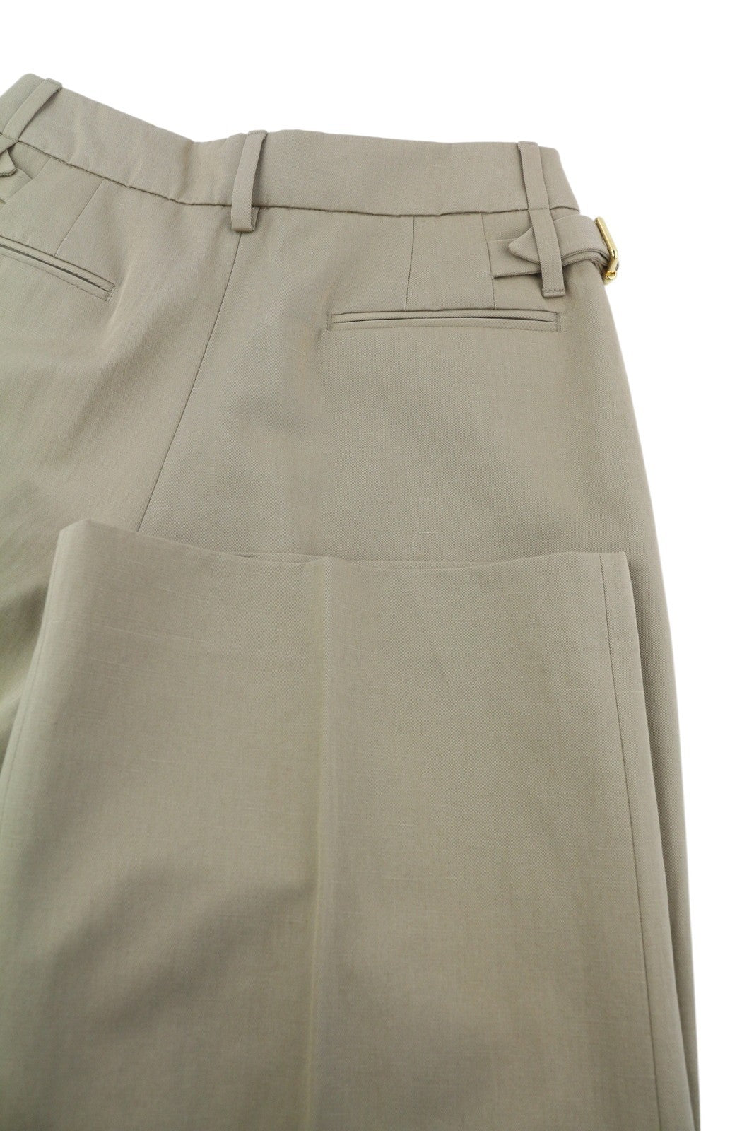 PT TORINO Isabel Women Trousers 42 W28 Beige Linen Blend Pleated Flared RRP€350