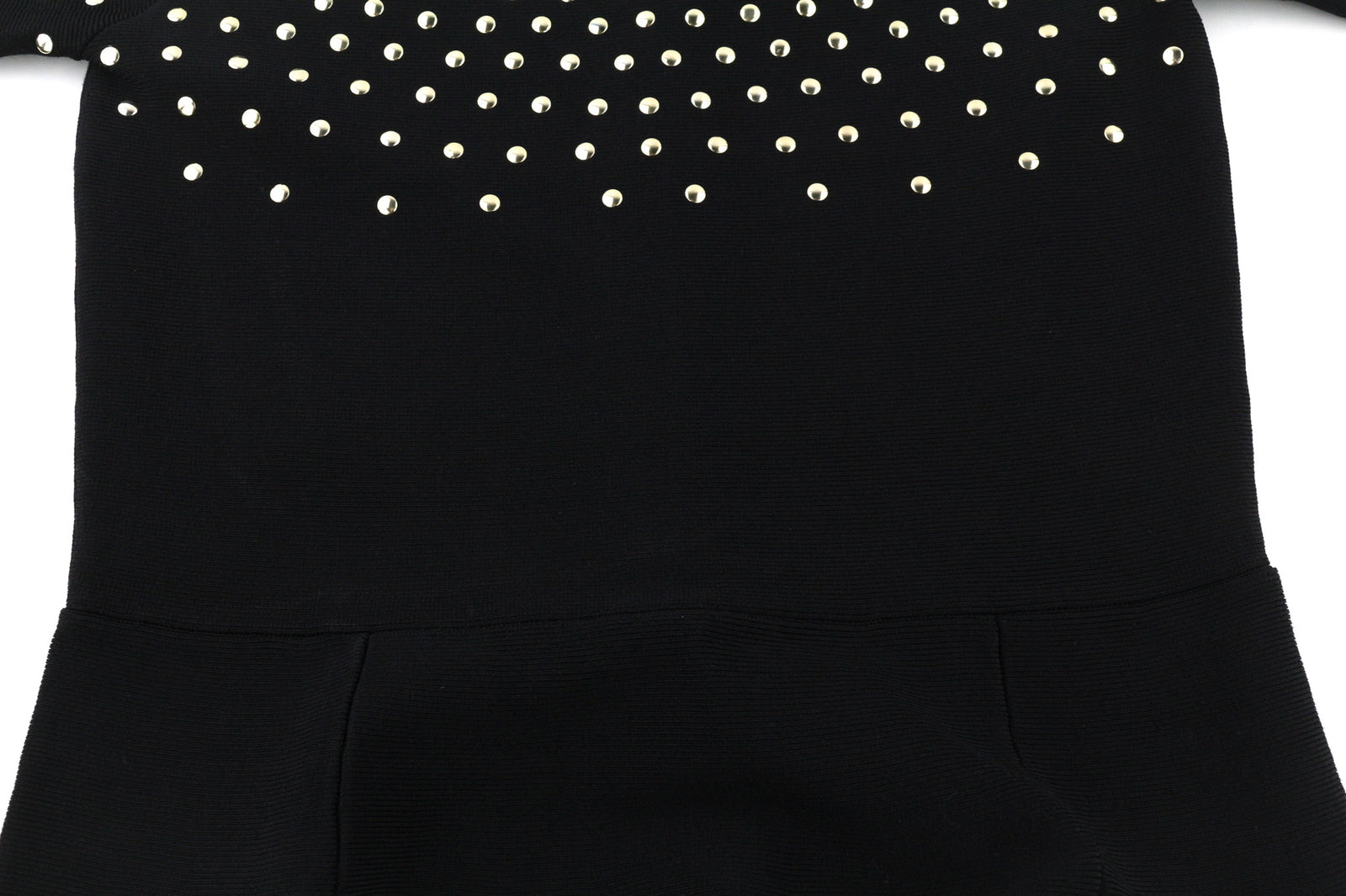 MARCIANO FOR GUESS Women Dress M Black Long Sleeved Open Shoulders Metal Detail