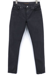 NUDIE JEANS Skinny Lin Men Jeans W28/L32 Black In Black Coated Organic Denim