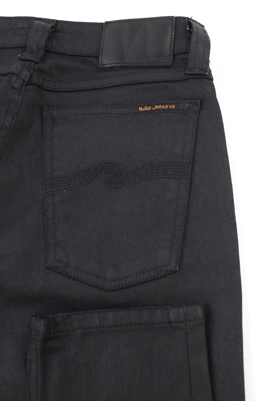 NUDIE JEANS Skinny Lin Men Jeans W28/L32 Black In Black Coated Organic Denim