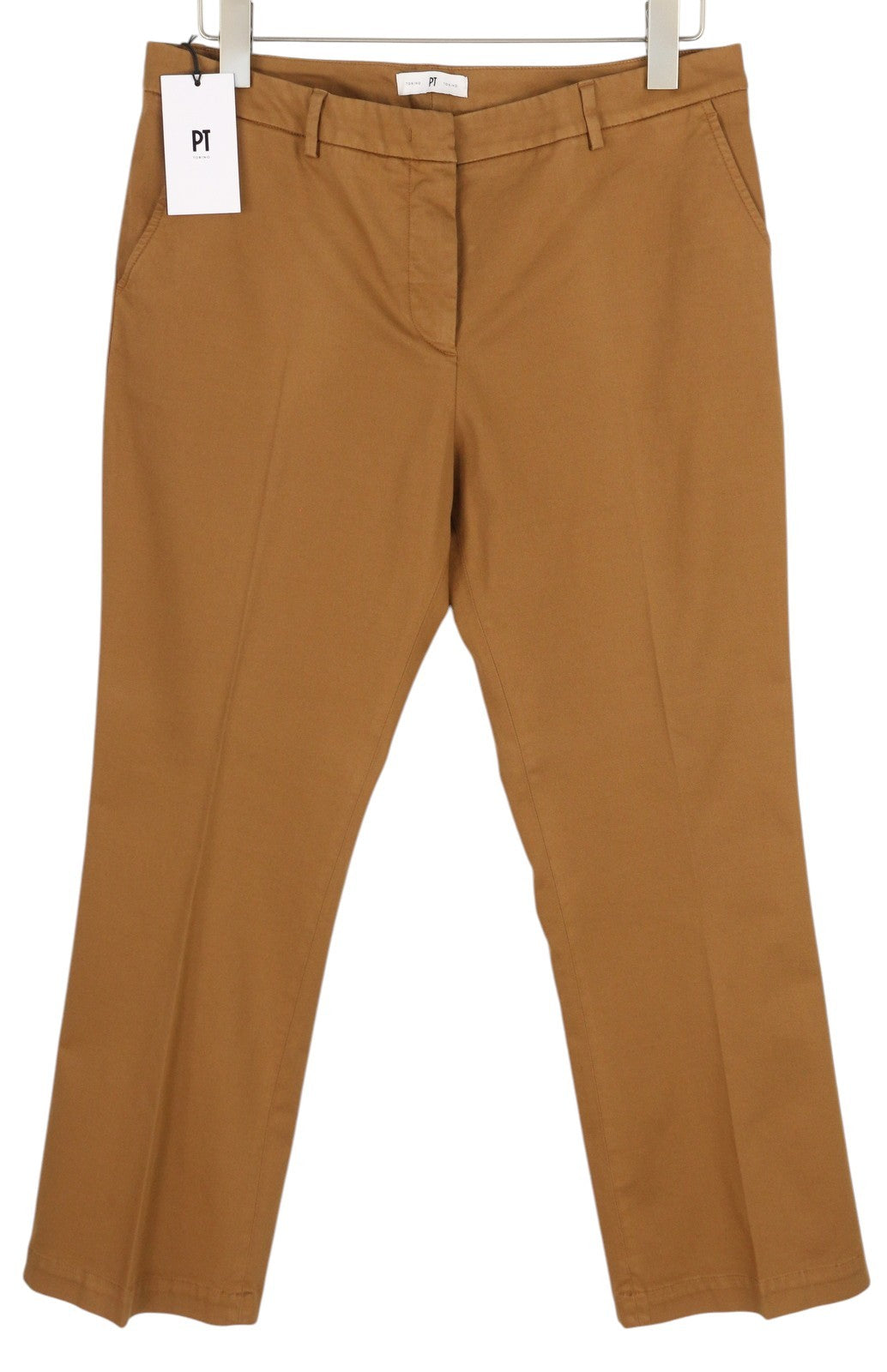 PT TORINO Jaine Women Trousers 46 W33 Brown Bootcut Fit Ankle Length RRP€249