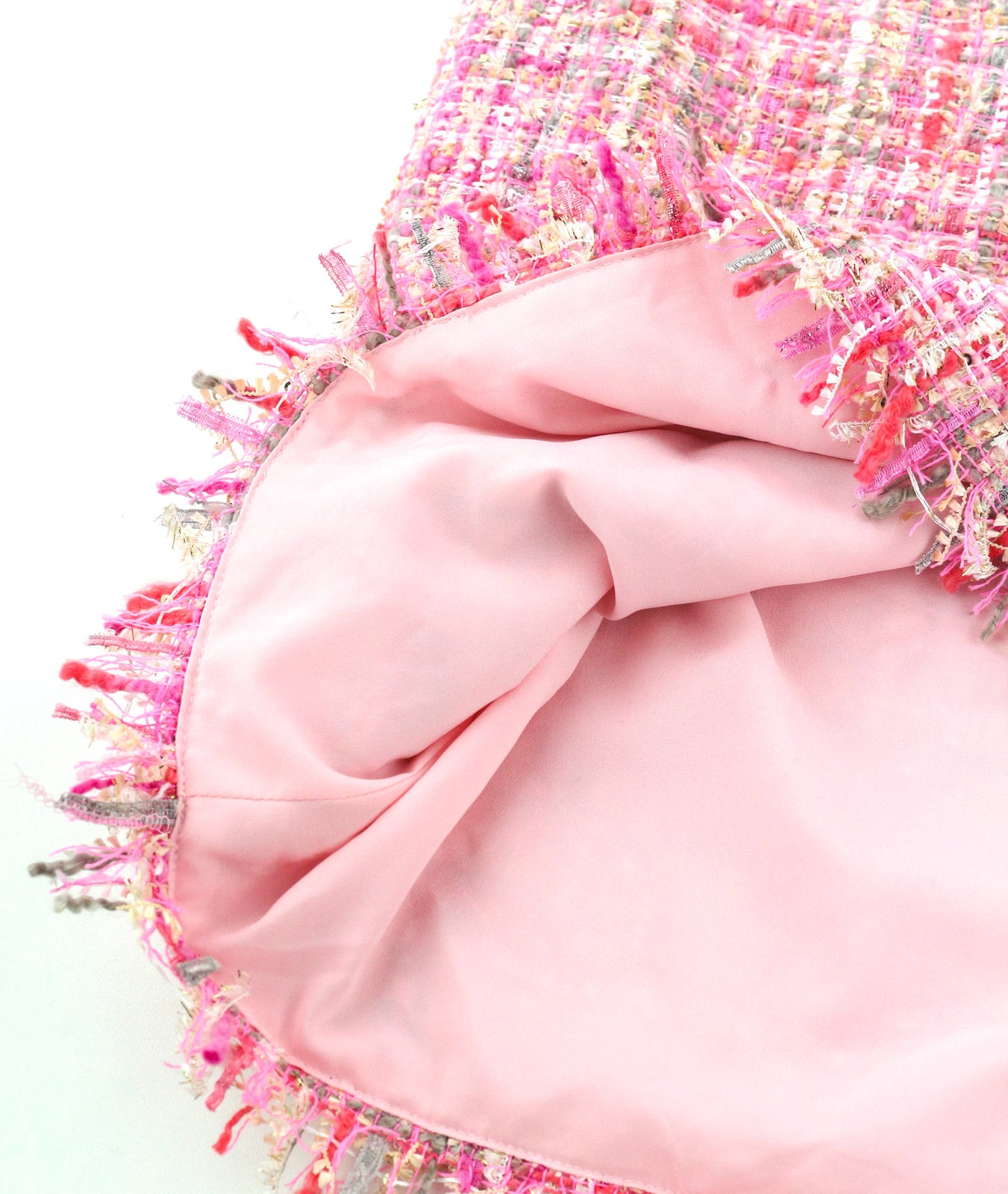 GUGLIELMO CAPONE Women Dress ~S Tweed 3/4 Sleeve Crew Neck Pocket Printed Short