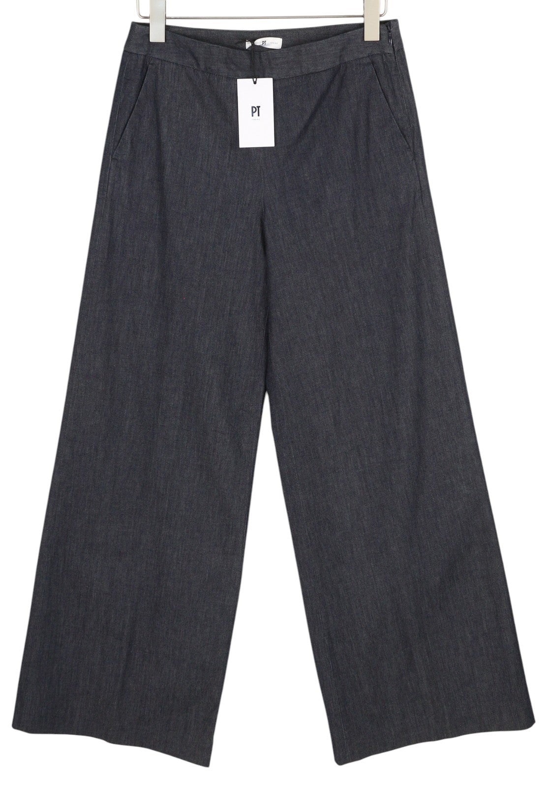 PT TORINO Katharine Women Trousers 42 W30 Denim Look Flared Leg Hight Waist Zip