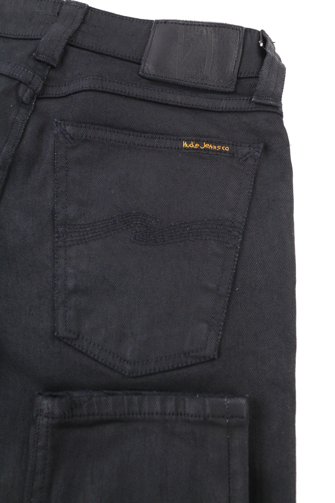 NUDIE JEANS Skinny Lin Men Jeans W28/L32 Black In Black Coated Organic Dark