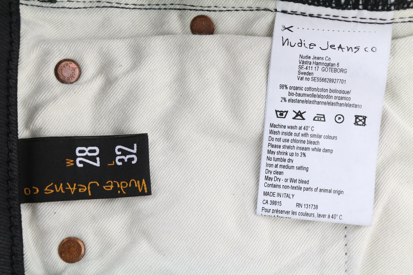 NUDIE JEANS Skinny Lin Men Jeans W28/L32 Black In Black Coated Organic Dark