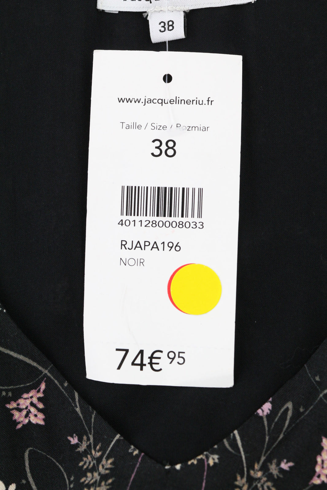 JACQUELINE RIU Rjapa196 Women Dress 38 Dark Sleeveless V-Neck Flower Pattern