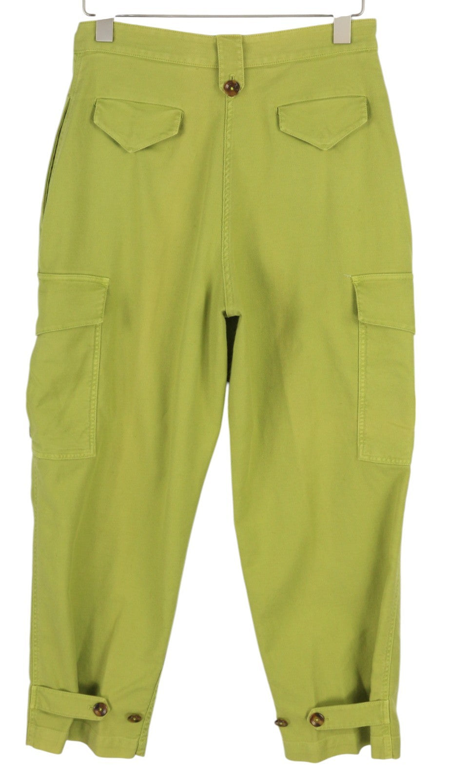 PT TORINO Zoe Women Trousers 44 W30 Green Linen Blend Slim Fit High Waist Cargo