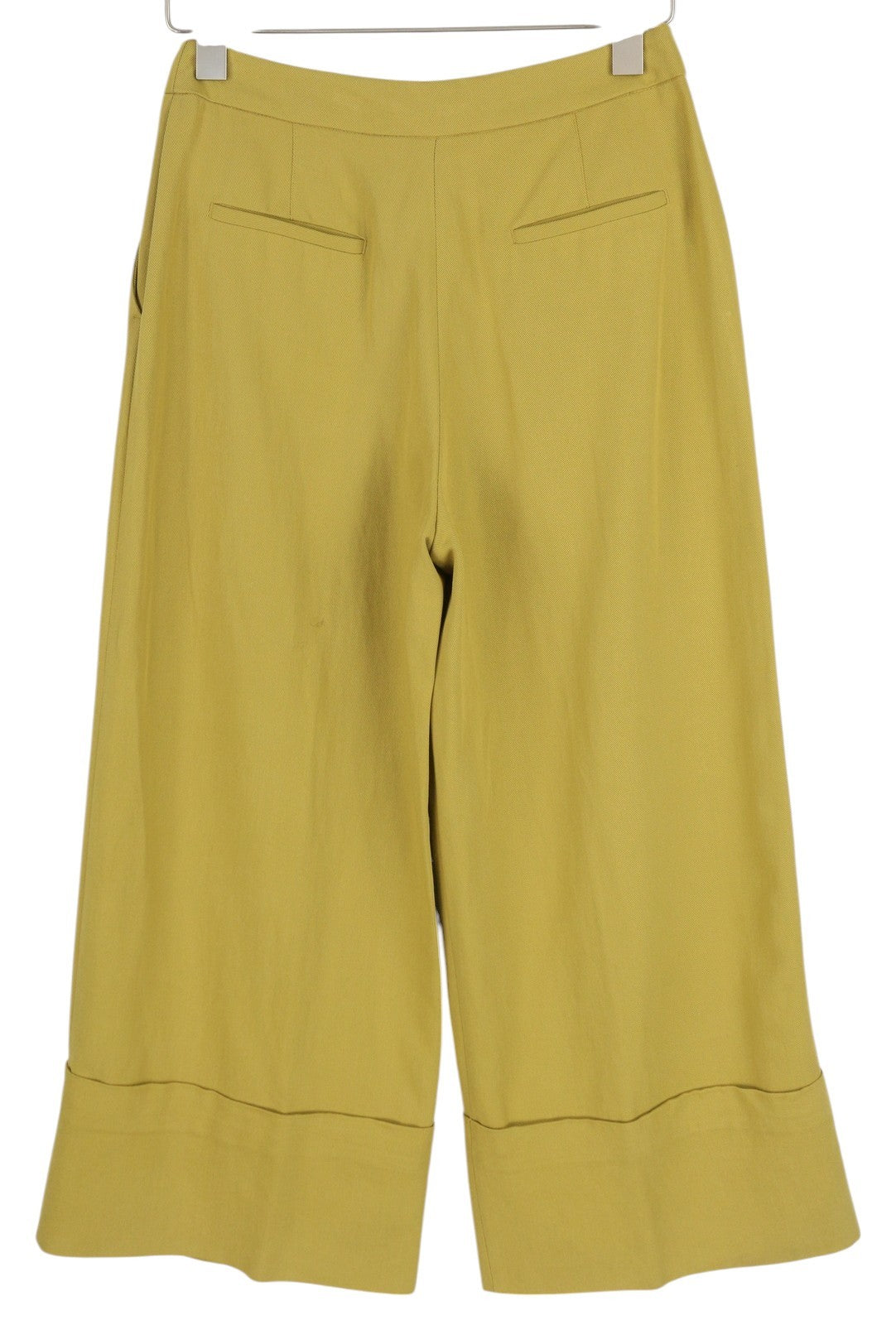 PT TORINO Colette Women Trousers 40 W28 Green Turn Up Ankle Linen Blend RRP€315