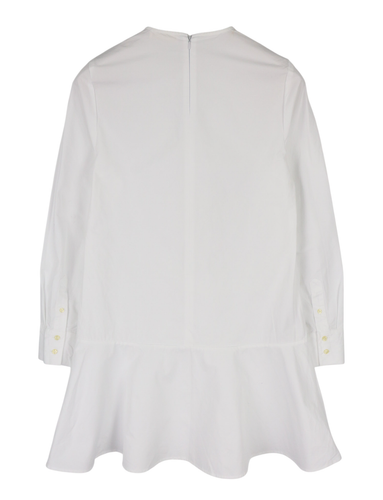 SUISTUDIO Dylan Women Dress UK10 White Cotton Long Sleeved Crew Neck Logo Short