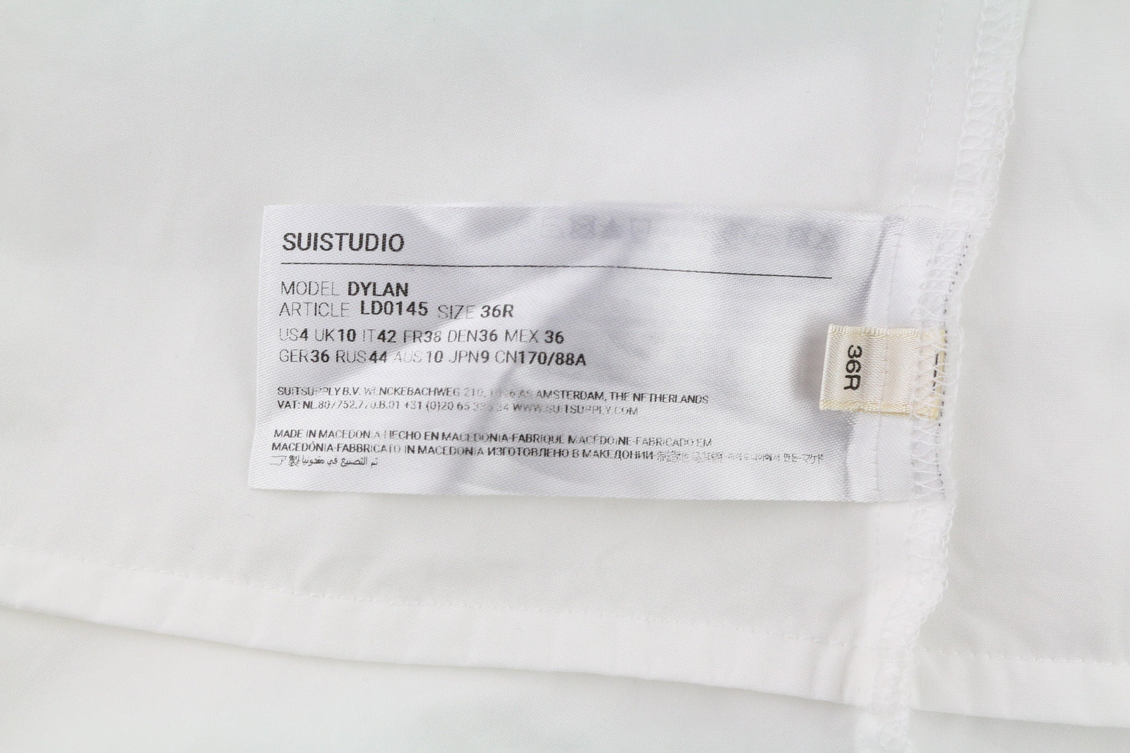 SUISTUDIO Dylan Women Dress UK10 White Cotton Long Sleeved Crew Neck Logo Short