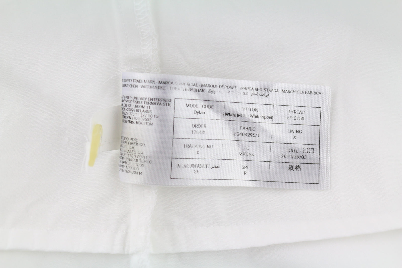 SUISTUDIO Dylan Women Dress UK10 White Cotton Long Sleeved Crew Neck Logo Short