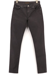 NUDIE JEANS Skinny Lin Men Jeans W28/L32 Black In Black Coated Cotton Zipper
