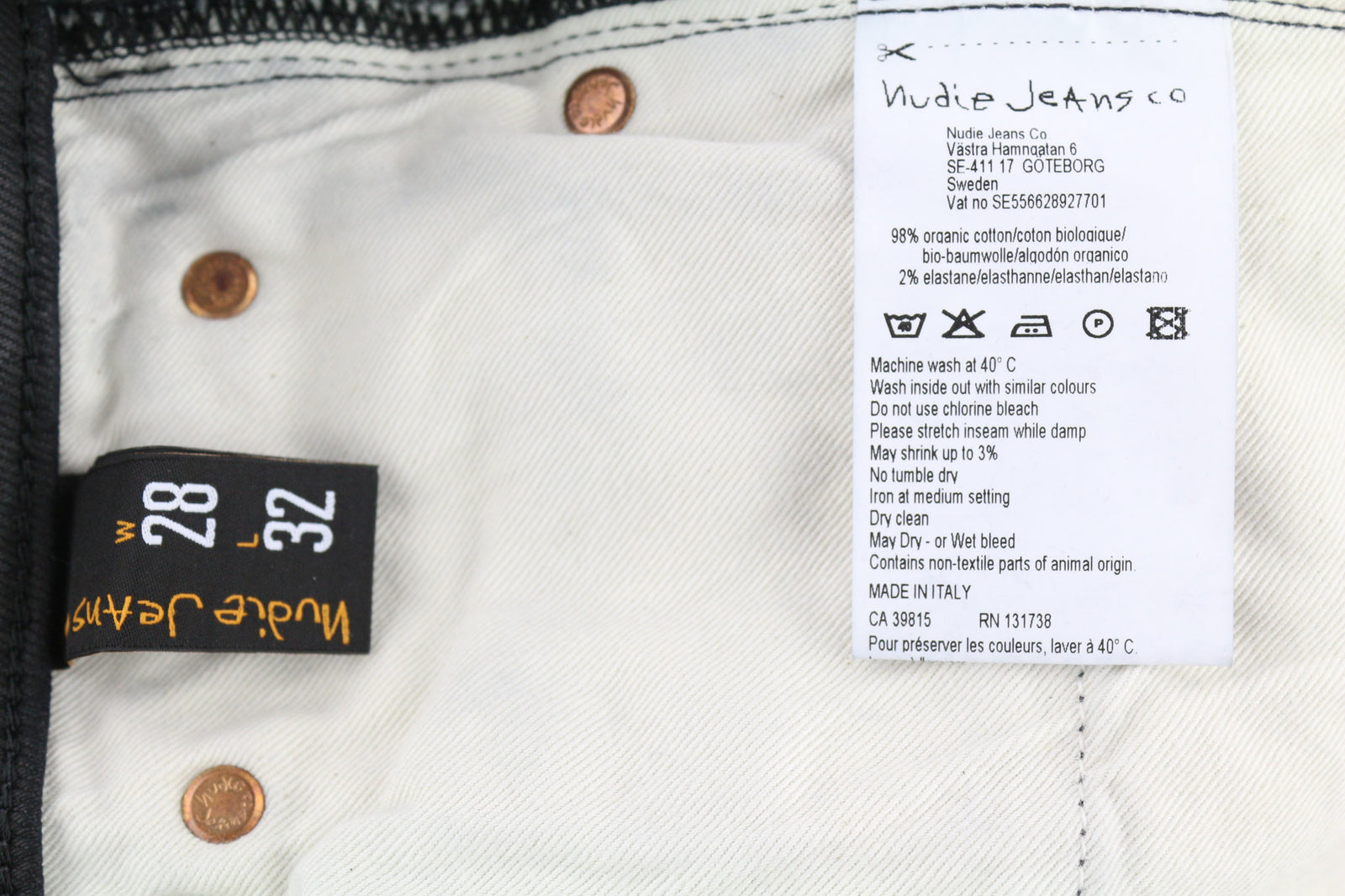 NUDIE JEANS Skinny Lin Men Jeans W28/L32 Black In Black Coated Cotton Zipper