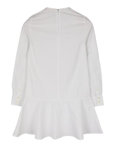 SUISTUDIO Dylan Women Dress UK6 White Cotton Long Sleeved Crew Neck Logo Short