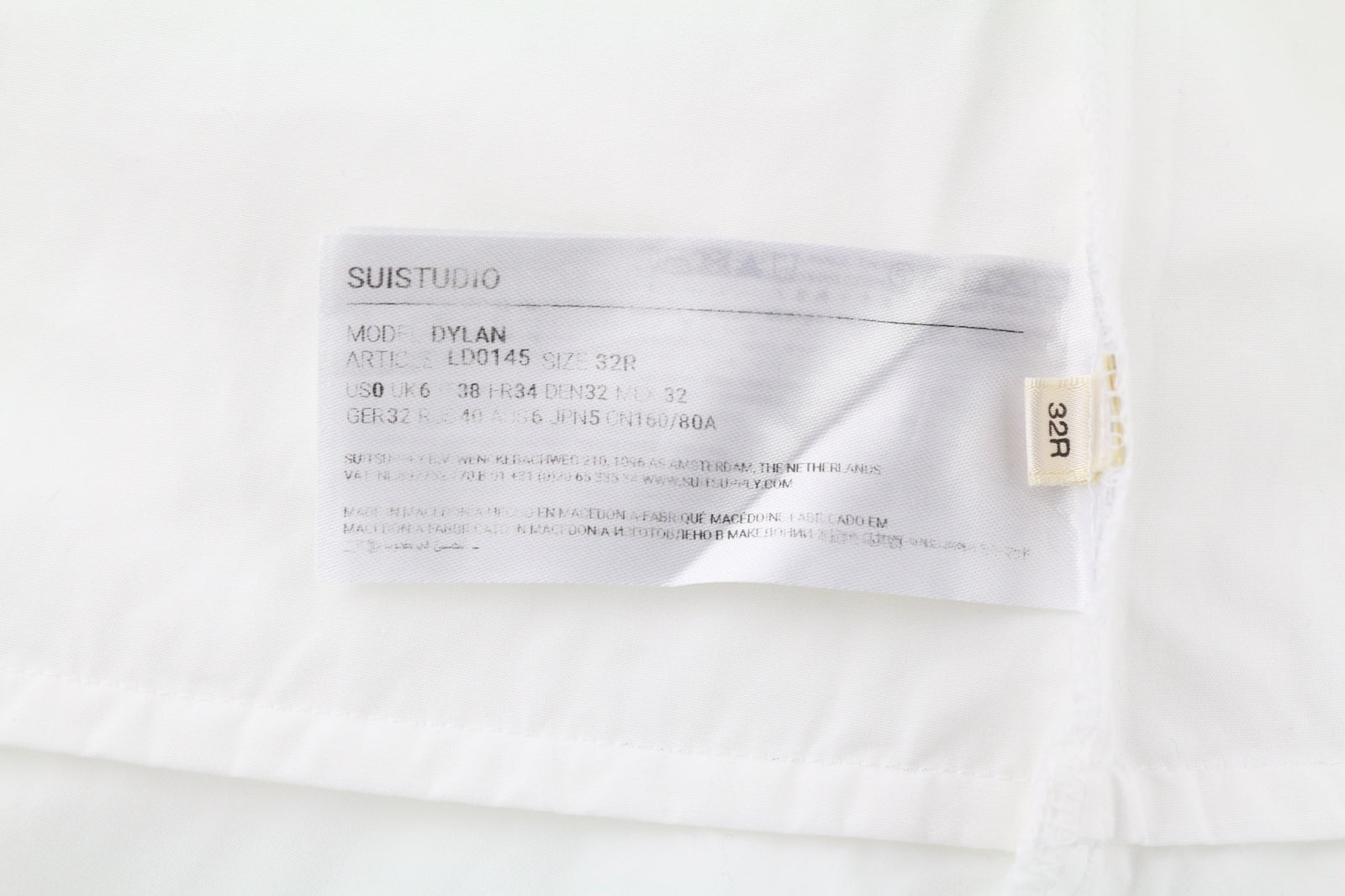 SUISTUDIO Dylan Women Dress UK6 White Cotton Long Sleeved Crew Neck Logo Short