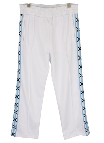RICHMOND Men TrackSuit M White 2 Piece Zipped Pockets Elastic Waist Logo Casual