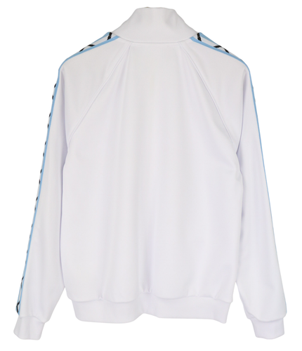 RICHMOND Men TrackSuit M White 2 Piece Zipped Pockets Elastic Waist Logo Casual