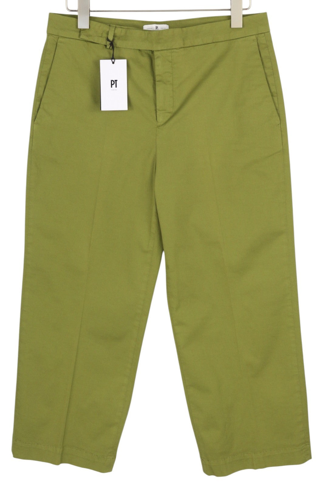 PT TORINO Michelle Women Trousers 46 W33 Chino Green Regular Fit Zip Fly Casual