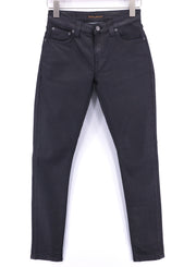 NUDIE JEANS Skinny Lin Men Jeans W28/L32 Black In Black Coated Organic Cotton