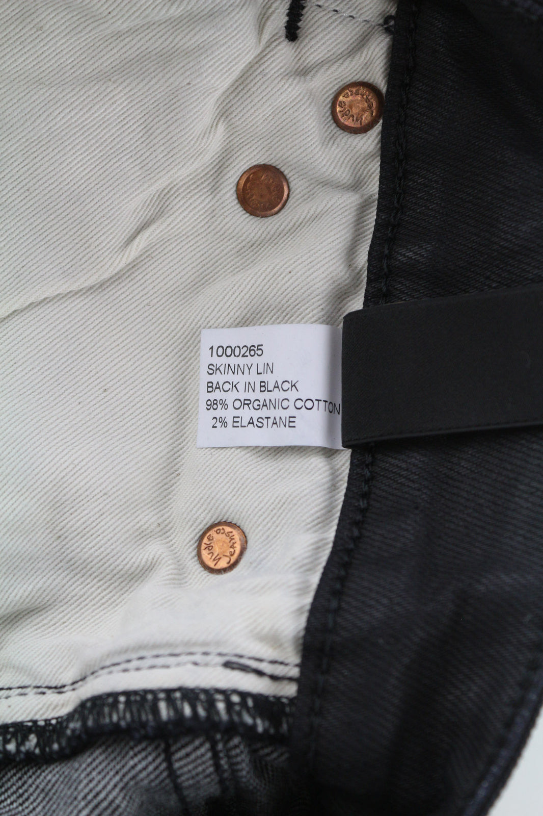 NUDIE JEANS Skinny Lin Men Jeans W28/L32 Black In Black Coated Organic Cotton