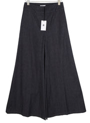 PT TORINO Matilde Women Trousers 44 W30 Denim Look Flared Hight Waist Zip Blue